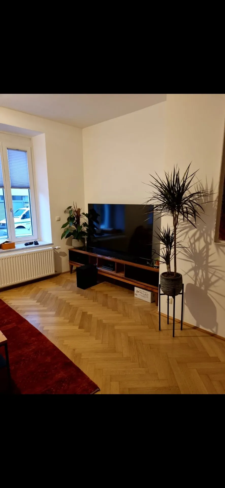 Fertiges Wohnzimmer der Kernsanierung Antonigasse 1180 Wien